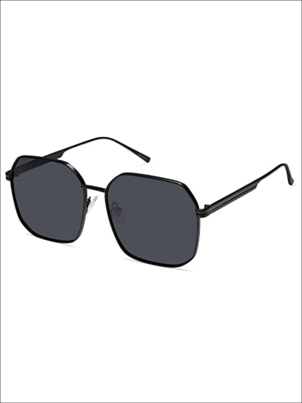 Retro Square Polarized Sunglasses for Women UV400 Large Metal Frame Full-Frame